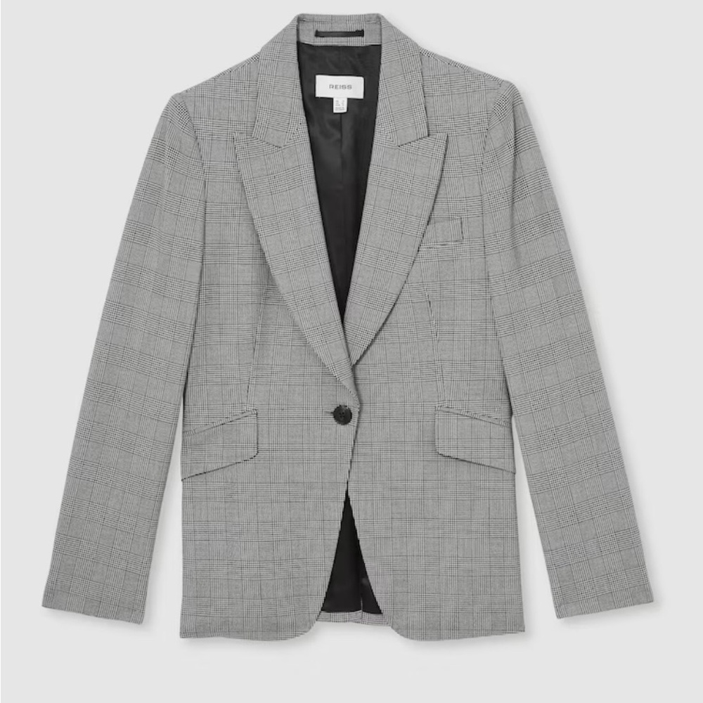 REISS- Brooklyn Gray Check Blazer+Pant Suit - Picture 2 of 9